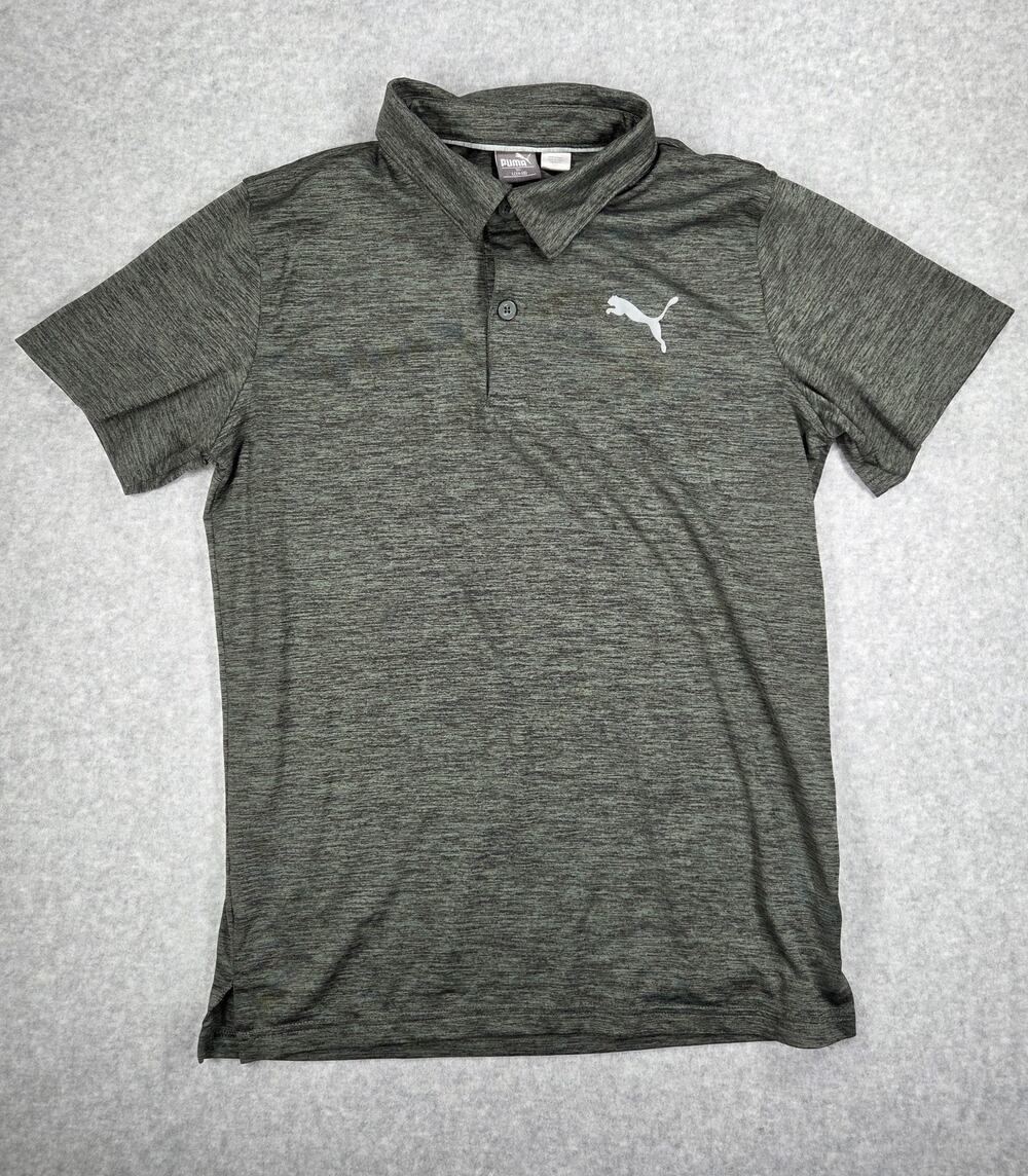 Puma Boys Youth Large L (14-16) Performance Golf Polo Shirt Heathern Gray